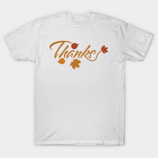 Thanks with Fall Leaves T-Shirt